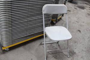 lot 218 image: Lot of (10) MetalPlastic Stackable Folding Chairs