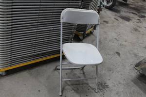lot 221 image: Lot of (10) MetalPlastic Stackable Folding Chairs