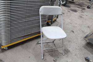 lot 231 image: Lot of (10) MetalPlastic Stackable Folding Chairs