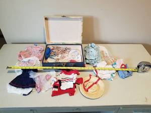Vintage Toy Suitcase and Doll Clothes
