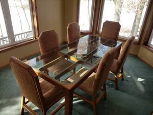 Vintage Handmade Custom Dining Table and Chairs