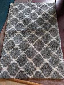 lot 15 image: LOCHAS Luxury Shag Area Rug, Gray & White, 4 x 5.9