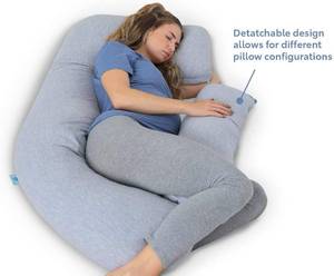 lot 8 image: PharMeDoc Pregnancy Full Body U-Shaped Pillow, Grey 