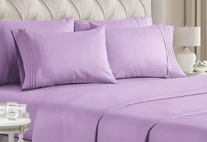 lot 11 image: Danjur King Hotel Luxury Deep Pocket Sheets, Lavender