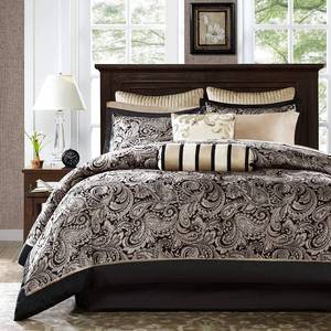 lot 79 image: Madison Park Aubrey King Size Bed Comforter Set, Paisley Jacquard