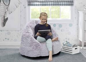 lot 80 image: Delta Children Cozee Fluffy Chair, For Kids Up to 10 Years Old, Grey
