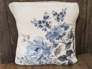 lot 33 image: Laura Ashley Home Blue & White Needlepoint Pillow