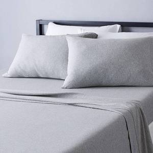 lot 84 image: Amazon Basics Cotton Jersey Bed Sheet Set - King, Light Gray