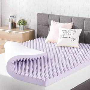 lot 43 image: 3 Egg Crate Memory Foam Mattress Topper w Lavender, Queen