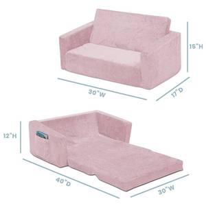 lot 55 image: Delta Children Serta Perfect Sleeper Convertible Sofa to Lounger, Pink