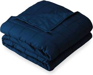 lot 23 image: Bare Home Weighted Dark Blue 17 lb. Blanket, Queen