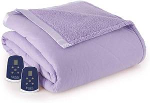 lot 42 image: Shavel Home Products Heated Electric Blanket, Amethyst, Queen
