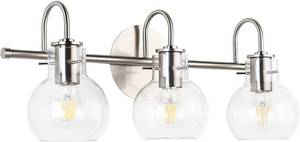 lot 54 image: SOLFART Brushed Nickel Bathroom Vanity Light(3 Lights)