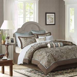 lot 70 image: Madison Park Aubrey 12 Pc. Microfiber Comforter Set - Navy, Grey , Paisley 