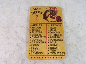 lot 6 image: Vintage Americana Grocery List Board