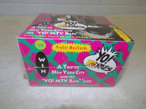 lot 10 image: Un-opened Box Of Vintage Yo MTV Raps Trading Cards