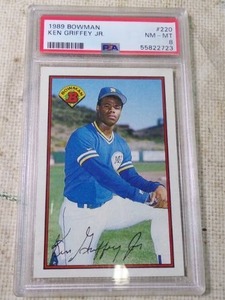 lot 12 image: 1989 Graded Bowman Ken Griffey Jr. Card HOF