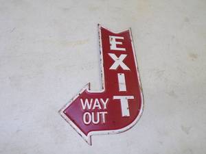 lot 28 image: Very Cool Embossed Metal Exit Sign
