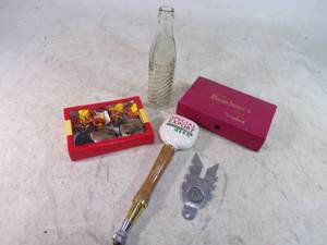 lot 88 image: Very Old Coca Cola Bottle Saint Cloud, Beer Tap, Goodrich License Plate Topper and more