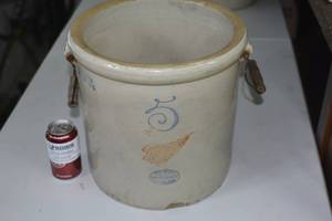 lot 27 image: Red Wing 5 Gallon Stoneware Crock with handles