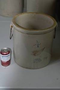 lot 28 image: Red Wing 4 Gallon Stoneware Crock with handles