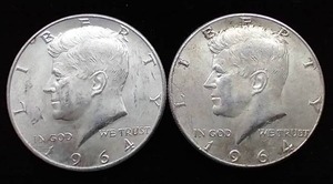 2 90% Silver Kennedy Half Dollars