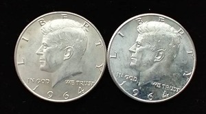 2 90% Silver Kennedy Half Dollars