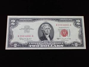 Uncirculated 1963 Red Seal $2 Bill