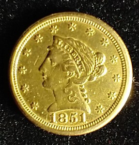 1851-O 2 12 Dollar Gold Coin