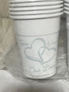 Two Hearts One Love Plastic Cups, Plates, Napkins&nbsp
