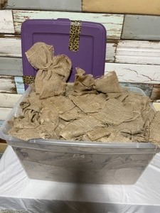 Tote filled with Burlap Bows