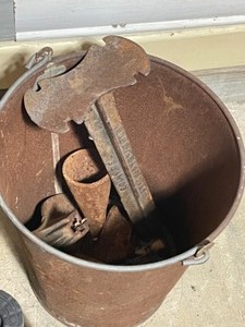 Metal Bucket filled miscellaneous