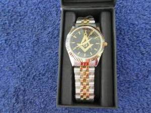 lot 24 image: Personalized Masonic Watch open box...