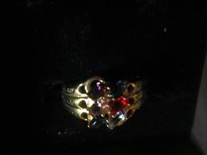lot 41 image: 18K Gold-Plated Silver Birthstone H...
