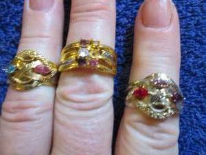 lot 49 image: 3 Assorted Rings with Missing Stone...