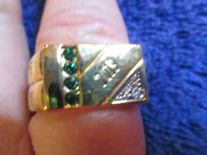 lot 51 image: Mens Goldtone Personalized Birthst...