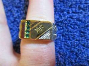 lot 52 image: Mens Goldtone Personalized Birthst...