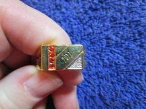 lot 53 image: Mens Goldtone Personalized Birthst...