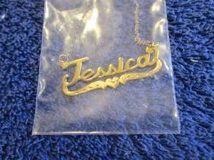 lot 67 image: 10K White Gold Personalized Script ...