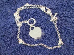 lot 112 image: Silvertone Personalized Heart Charm...