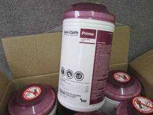 lot 194 image: Case of 6 -70ct Canisters Sani-Clot...