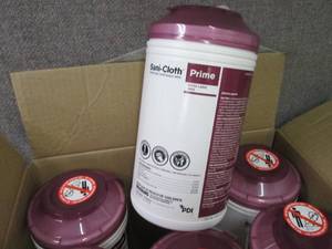 lot 197 image: Case of 6 -70ct Canisters Sani-Clot...