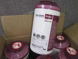 lot 200 image: Case of 6 -70ct Canisters Sani-Clot...