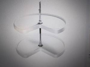 28 in. 2-Shelf White Kidney Shape L...
