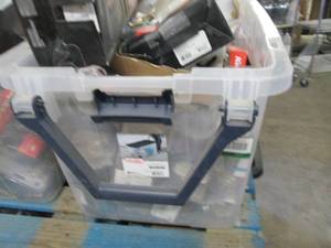 160 qt clear tote with uninspected ...