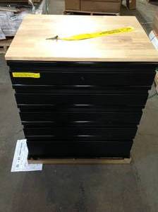 Husky Heavy Duty Welded 18-Gauge Steel 5-Drawer Garage Base Cabinet in Black (28 in. W x 32 in. H x 21.5 in. D) not used see pictures