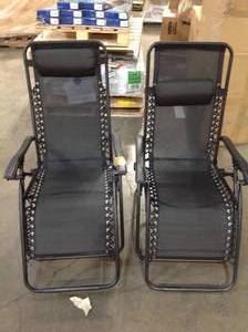 Black Metal Outdoor Patio Premier Recliner Gravity Chair (2-Pack)