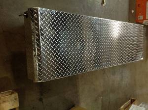 Husky 71.36 Diamond Plate Aluminum Full Size Crossbed Truck Tool Box damaged corner see pictures