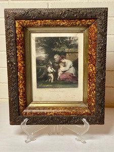 lot 36 image: Framed Antique Colored Etching The Holy Family