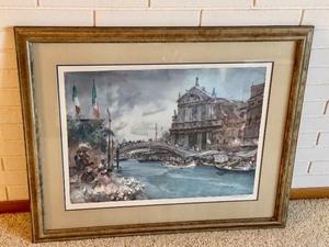 lot 19 image: Vintage framed Watercolor Print by W. Russell Flint